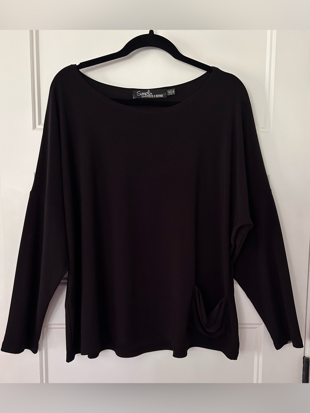 Sympli for Evelyn & Arthur Black Pocket Tunic Top Women’s Size 16 Closet Basic